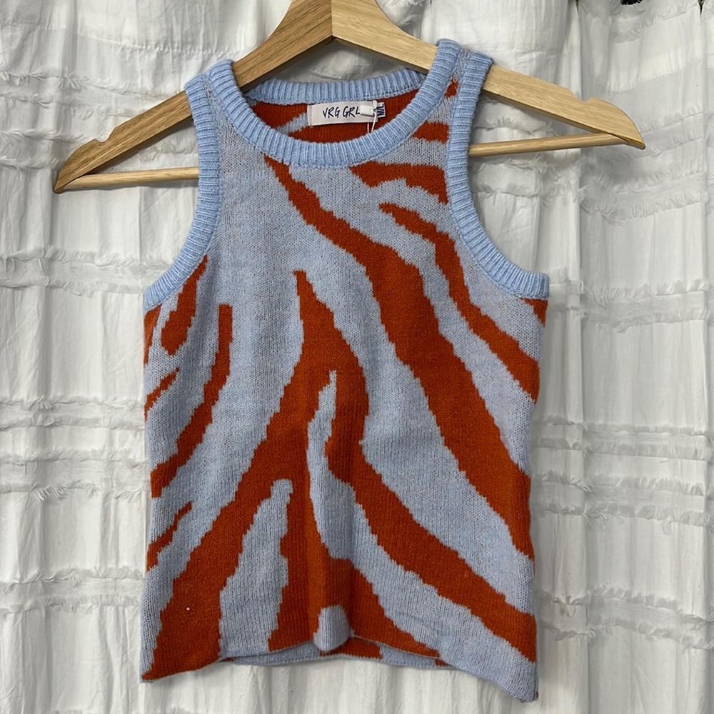 BNWT VRG GIRL ZEBRA PRINT SWEATER VEST